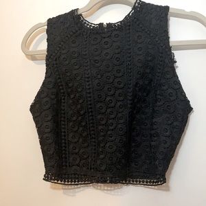 Lace overlay crop top